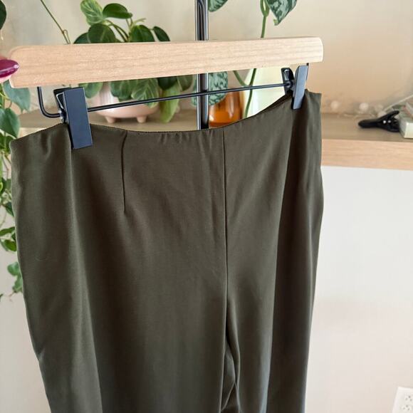 Dana Buchman Olive Green Wool Straight Leg Pants Size 12 Womens Career Trousers - Picture 3 of 8